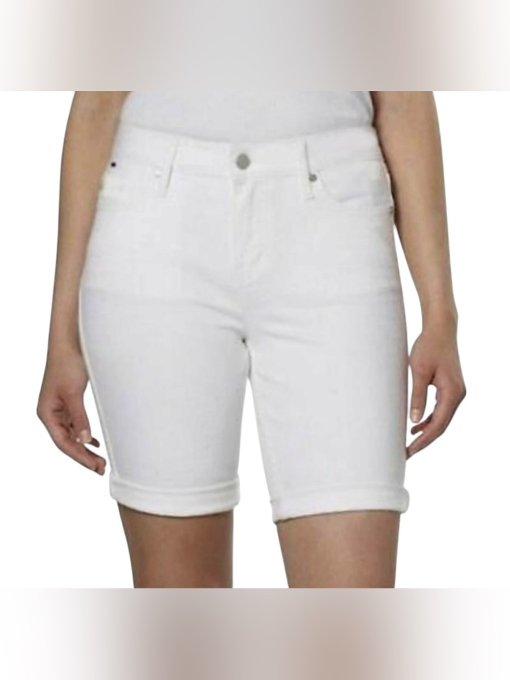 Calvin Klein Jeans White Denim Bermuda Shorts